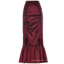Belle Poque Women's Vintage Retro Gothic Victorian Style N/T taffeta Ruched Long Wine Skirt BP000208-2
